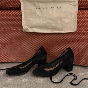Loeffler Randall Black Suede Women's Shoes with Wrap Around Ankle Straps size 8